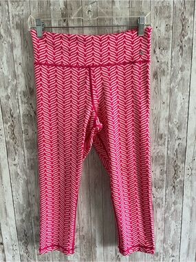 Vineyard Vines Women’s Whale Print Chevron Pink Cropped Leggings Small